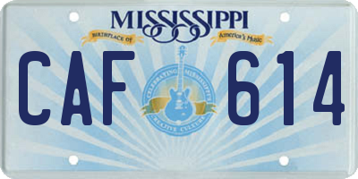 MS license plate CAF614