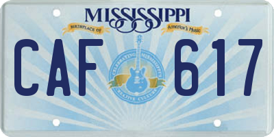 MS license plate CAF617