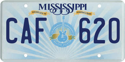 MS license plate CAF620
