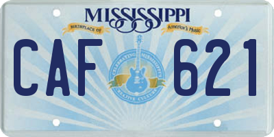 MS license plate CAF621