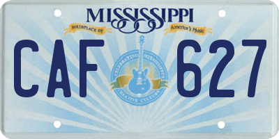 MS license plate CAF627