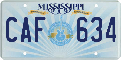 MS license plate CAF634