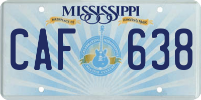 MS license plate CAF638