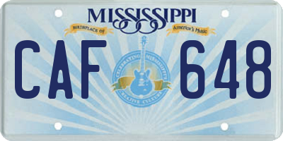 MS license plate CAF648