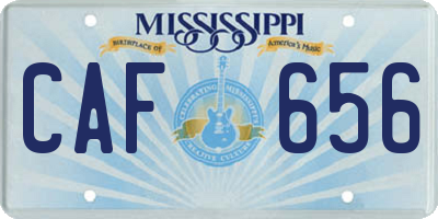 MS license plate CAF656