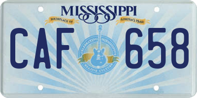 MS license plate CAF658