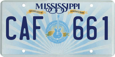 MS license plate CAF661