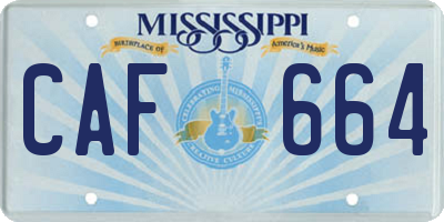 MS license plate CAF664