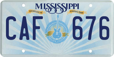 MS license plate CAF676