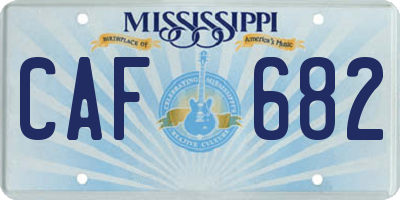MS license plate CAF682