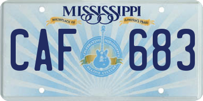 MS license plate CAF683