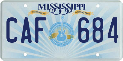 MS license plate CAF684