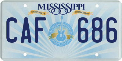 MS license plate CAF686
