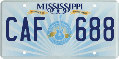 MS license plate CAF688