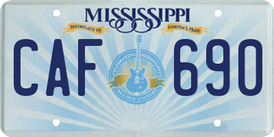 MS license plate CAF690
