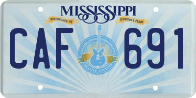 MS license plate CAF691