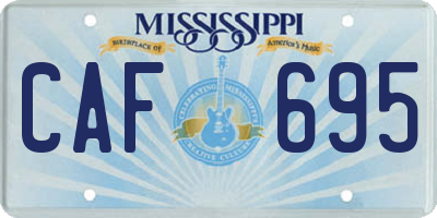 MS license plate CAF695