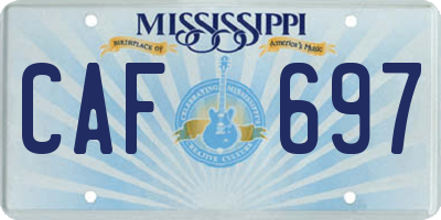 MS license plate CAF697