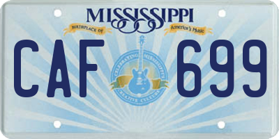 MS license plate CAF699
