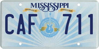 MS license plate CAF711