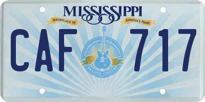 MS license plate CAF717