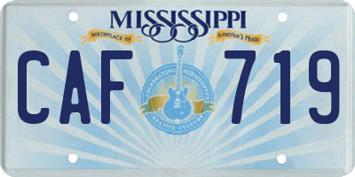 MS license plate CAF719