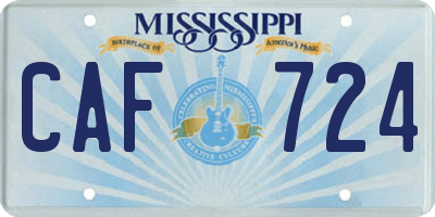 MS license plate CAF724