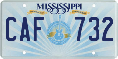 MS license plate CAF732