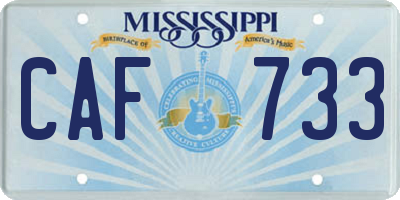 MS license plate CAF733