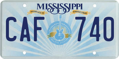 MS license plate CAF740
