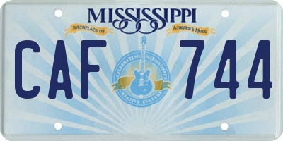 MS license plate CAF744