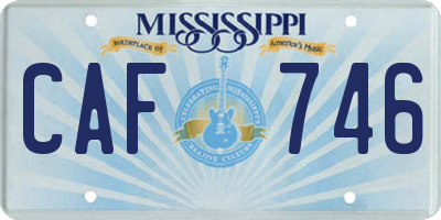 MS license plate CAF746