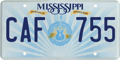 MS license plate CAF755