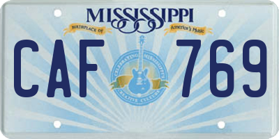 MS license plate CAF769