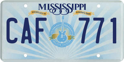 MS license plate CAF771