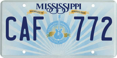 MS license plate CAF772