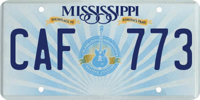 MS license plate CAF773