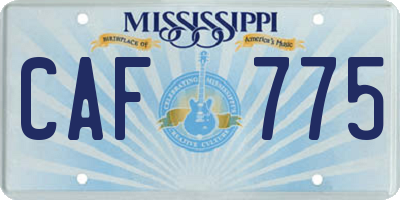 MS license plate CAF775