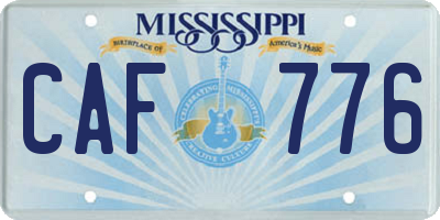 MS license plate CAF776