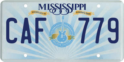 MS license plate CAF779