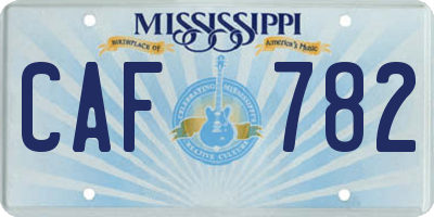 MS license plate CAF782