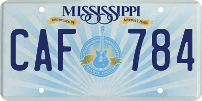 MS license plate CAF784