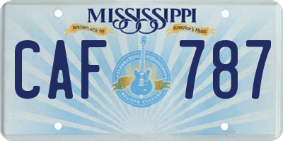 MS license plate CAF787