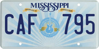 MS license plate CAF795