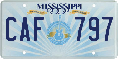 MS license plate CAF797
