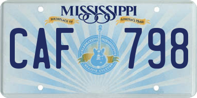 MS license plate CAF798