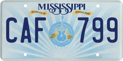 MS license plate CAF799