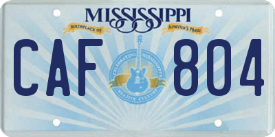 MS license plate CAF804