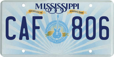 MS license plate CAF806