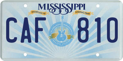 MS license plate CAF810